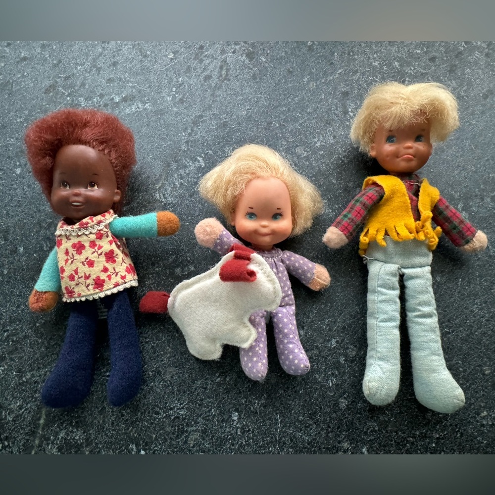Vintage - Honey Hill Bunch Dolls - Spunky, Curly Q, and Li'l Kid n Good Dog